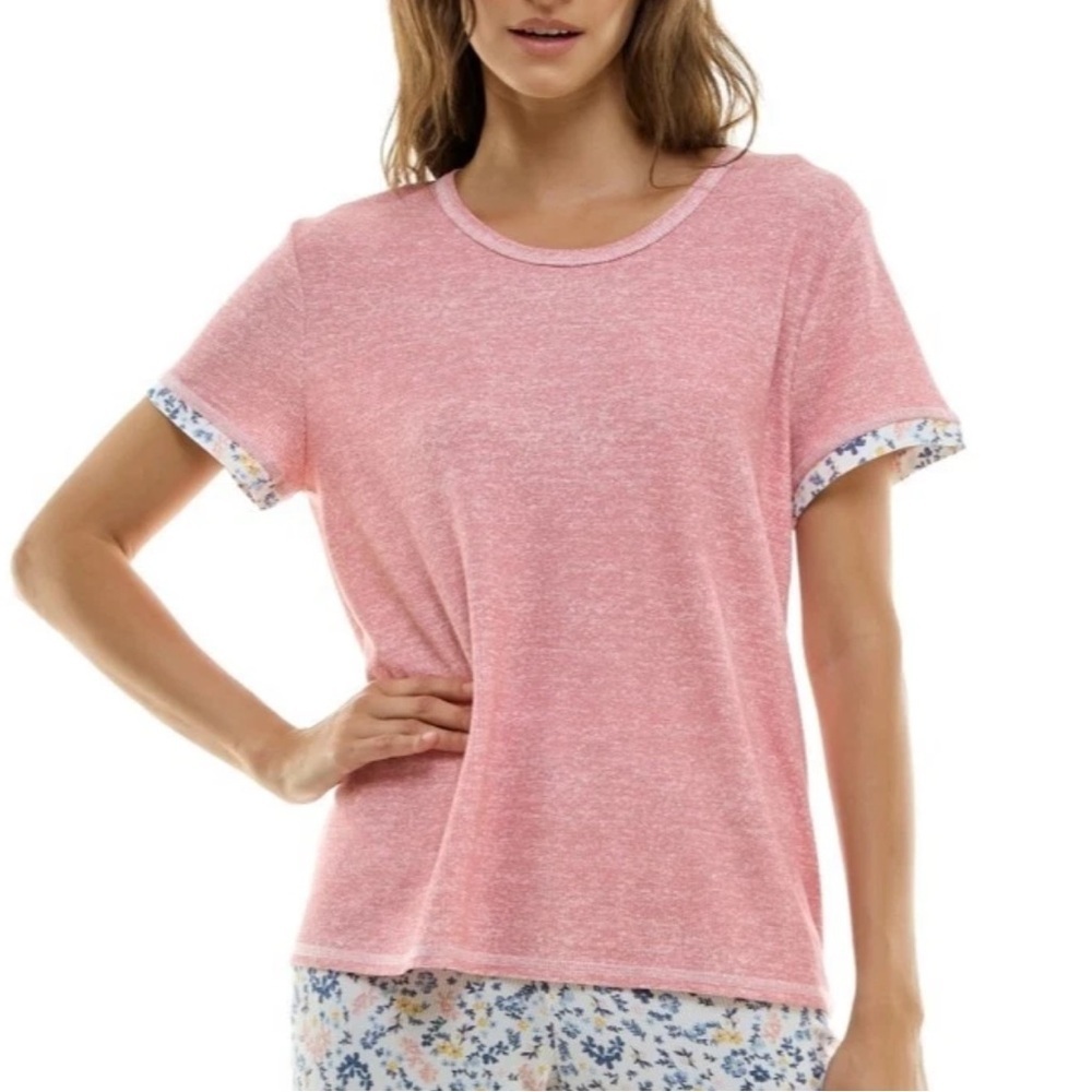 Roudelain Double Sleeve Waffle Knit Pajama Top Bridal Rose NWT Size L - Picture 3 of 3